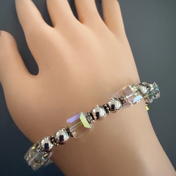Sterling Silver Aurora Borealis Crystal Bracelet - Picture 5 of 5